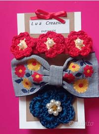 Fermacapelli per bambina fatti a mano