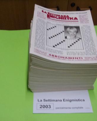 LA SETTIMANA ENIGMISTICA, anno 2003, parzialmente