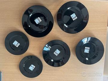 Set 6 piatti Luminarc Plumi Noir - vetro nero