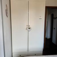 Armadio Bianco Avorio in legno stile Liberty