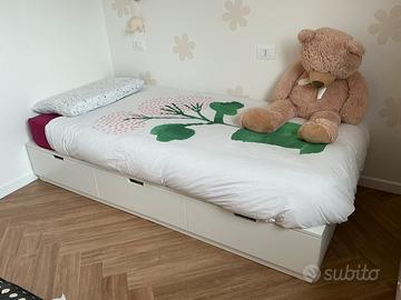 Struttura letto singolo con cassetti - ikea Nordli