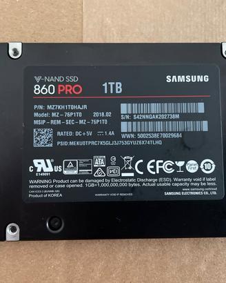SSD Samsung Pro 860 V Nand 1TB – Perfetto stato