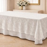 Tovaglia rettangolare in pizzo 160x280 color panna