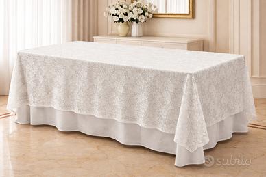 Tovaglia rettangolare in pizzo 160x280 color panna