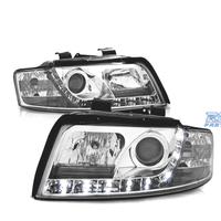 FARI PER AUDI A4 B6 00-04 LUCE LED DIURNA FONDO CR