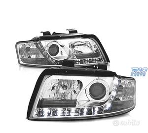 FARI PER AUDI A4 B6 00-04 LUCE LED DIURNA FONDO CR
