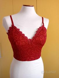 top rosso in pizzo