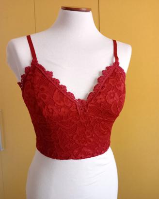 top rosso in pizzo