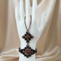 Bracciale Vintage dark gotico gemme corniola