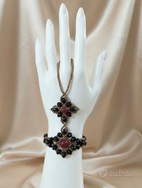 Bracciale Vintage dark gotico gemme corniola