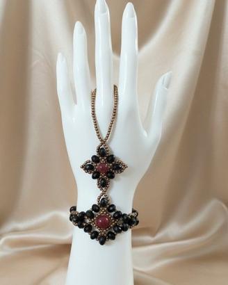 Bracciale Vintage dark gotico gemme corniola