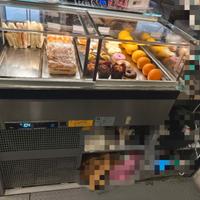 Bancone da bar in acciaio inox con vetrina refrige