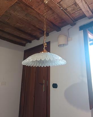 Lampadario a sospensione vintage in vetro 