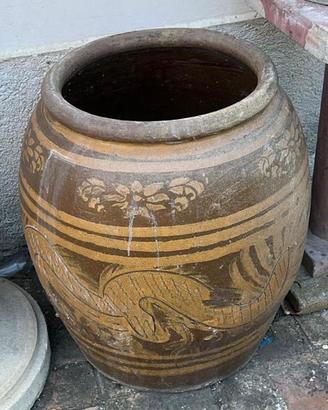 Vaso orientale (Tailandese) antico in ceramica
