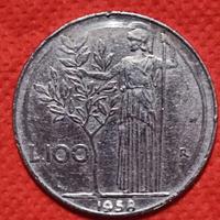 Moneta da 100 lire  1958 con doppio bordo 