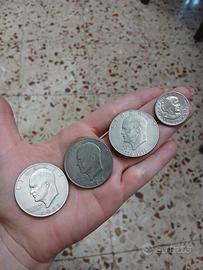Lotto 4 monete dollaro USA storici 