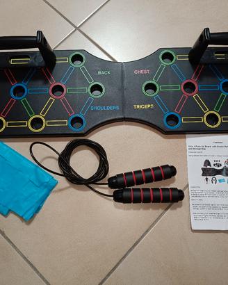 tavola per le flessioni + corda + fascia elastica