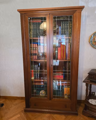 Vetrina libreria in legno massello