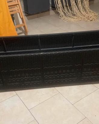 Vascone/fioriera in polyrattan nero