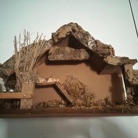 CAPANNA PRESEPE IN LEGNO E SUGHERO