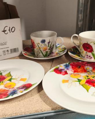 set merenda di Brandani a fantasia Fiori 