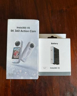 Insta360 X5 Satin White Nuova Sigillata + Batteria