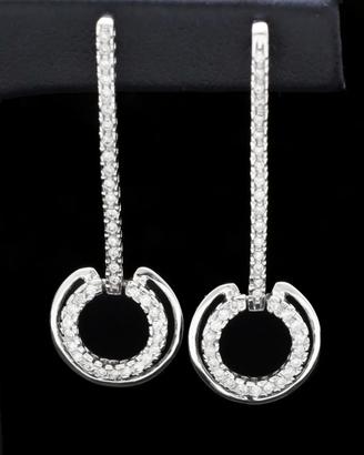 ORECCHINI PENDOLO ORO BIANCO 18KT BRILLANTI 0.74CT