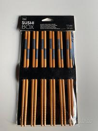 H&H Confezione 6 paia bastoncini Sushi Box
