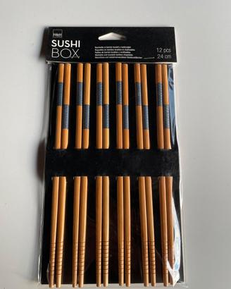 H&H Confezione 6 paia bastoncini Sushi Box