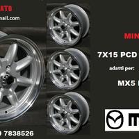 Cerchi minilite 7x 15 4x100 et35 mazda mx5 NA