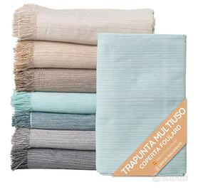 Telo copridivano 130x180 cm verde acqua in cotone