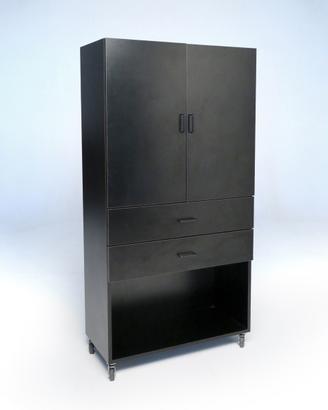 Mobile Armadio Multiuso Nero con Ruote