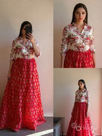 women long skirt with shirt complete set