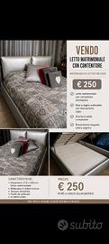 LETTO MATRIMONIALE CON CONTENITORE E MATERASSO 