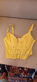top corsetto giallo