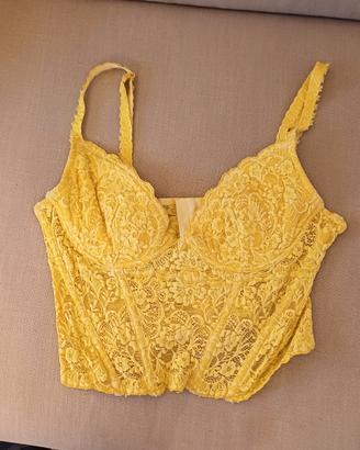 top corsetto giallo