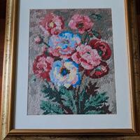 QUADRO FIORI PUNTO CROCE