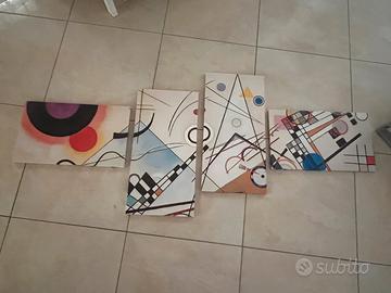 Set 4 pannelli stampa su tela PVC -  Kandinsky