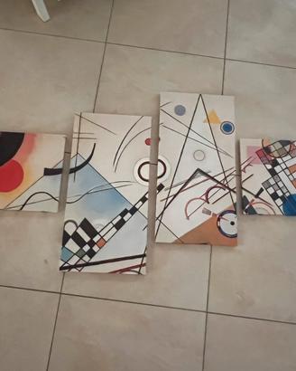 Set 4 pannelli stampa su tela PVC -  Kandinsky