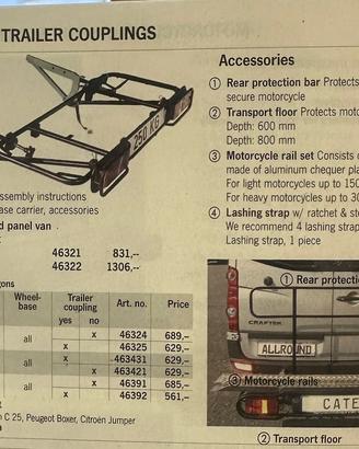 Vw t5/t6 portamoto/bici/pacchi cate
