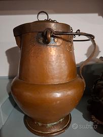 rara grande brocca da barbiere in rame'700