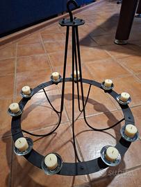 Lampadario ferro battuto