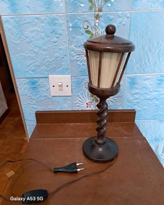 Lampada lanterna vintage legno tornito della nonna