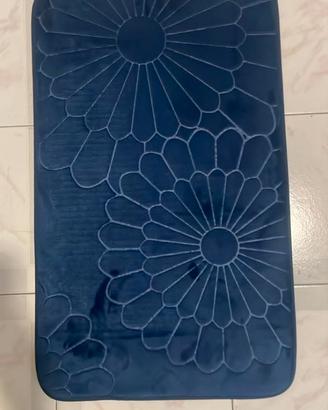 **Tappetino da bagno a fiori blu – Tappeto morbido