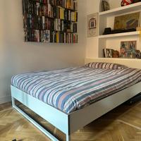 Letto 1piazza e  mezzo in laminato bianco