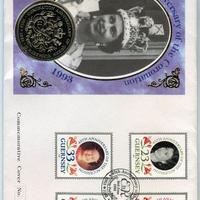 3 MONETE REGINA ELISABETTA FDC SU BUSTA ORIGINALE