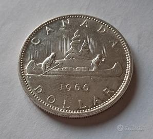 1 dollaro Canada argento 1966