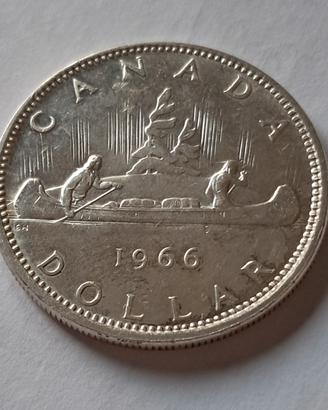 1 dollaro Canada argento 1966