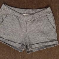 Shorts a quadretti con tasche Ruba Cuori b/n