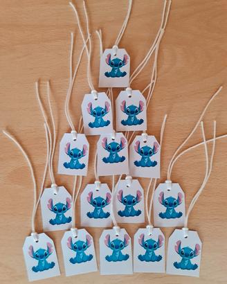 Lotto 15 Tag Bomboniera  Stitch 